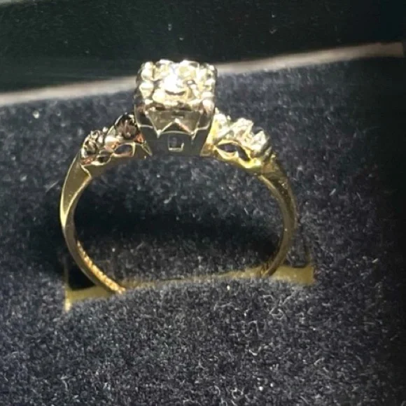 14K  Yellow and White gold  Super clear diamond - Picture 3 of 8